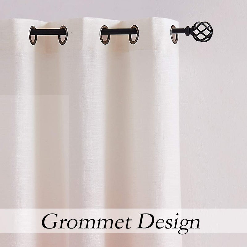 Central Park Ombre Rayon Blend Heavy Linen Texture Window Curtain Panel 6 Grommets Top Gradient Cream White to Pink Dust Rose Window Drapes Treatment for Living Room/Bedroom, Set of 2, 40" x 108" each - Image 5